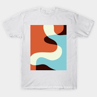 Retro Wave Orange And Blue T-Shirt